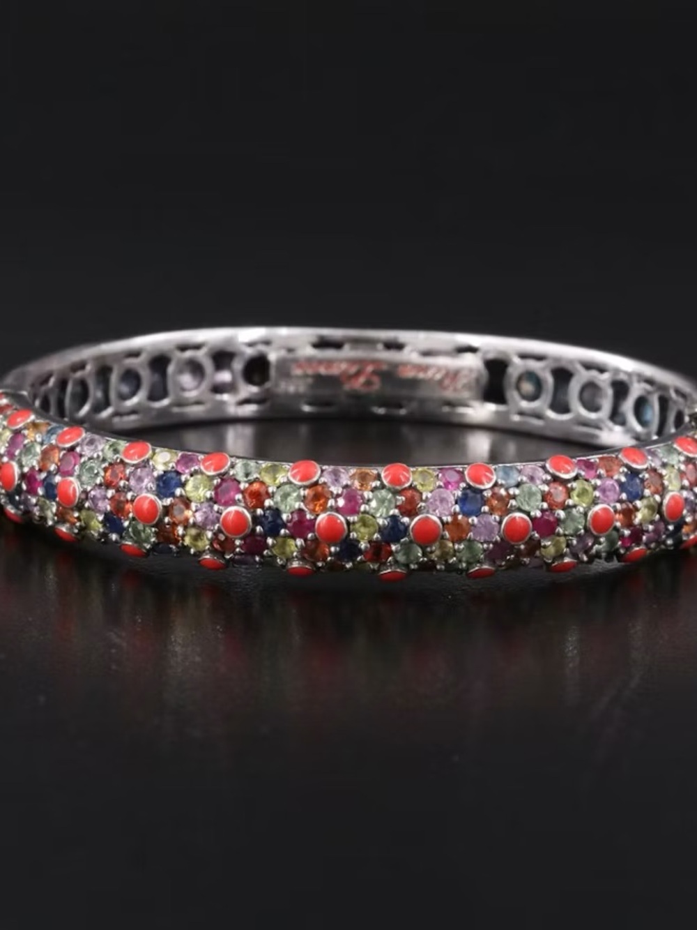 Rina Limor Multicolored Sapphire Pavé Bangle Bracelet